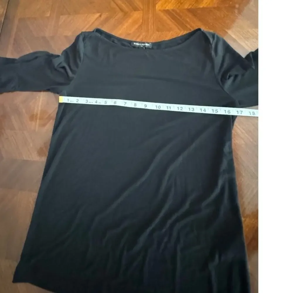 Banana Republic Black Ruched Shoulder Split Sleeve Top Women’s S Rayon